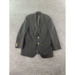 Polo University Club Ralph Lauren Blazer 42 L Black Wool Golden Button Designer